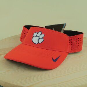 Nike Clemson Tigers Dri Fit Visor Hat Mens OS Orange Adjustable Performance New
